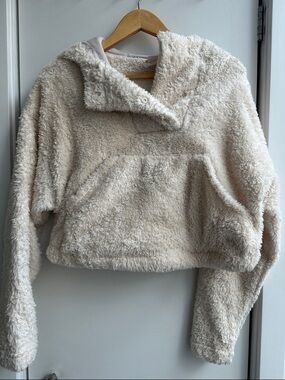 Lole Cream Plush Pullover Teddy Hoodie